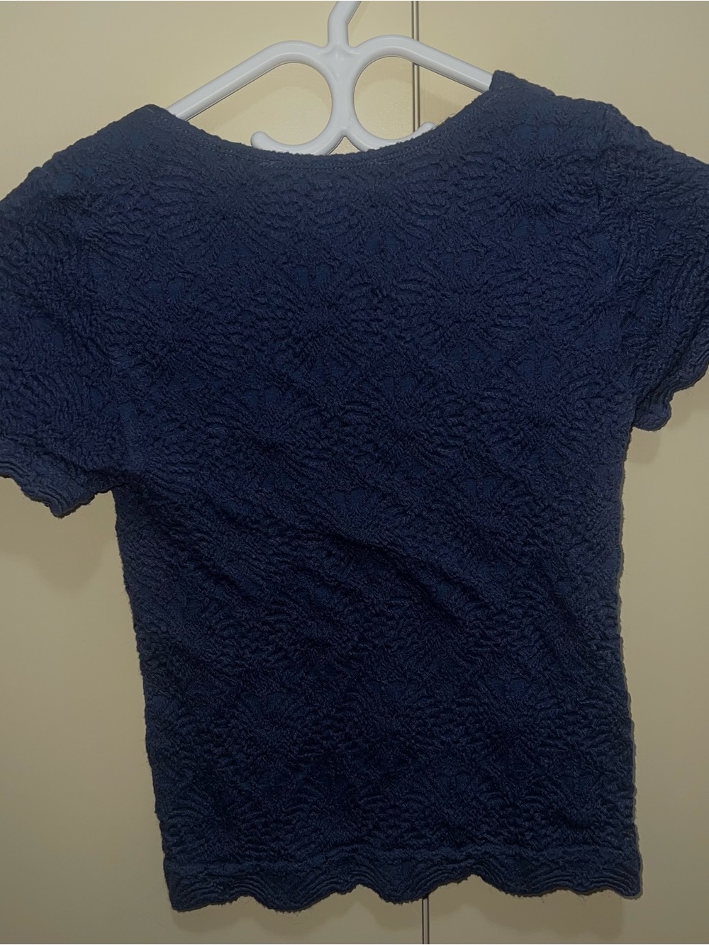 Wild Skye Navy Textured Short-Sleeve Women's Tee - Picture 2 of 3